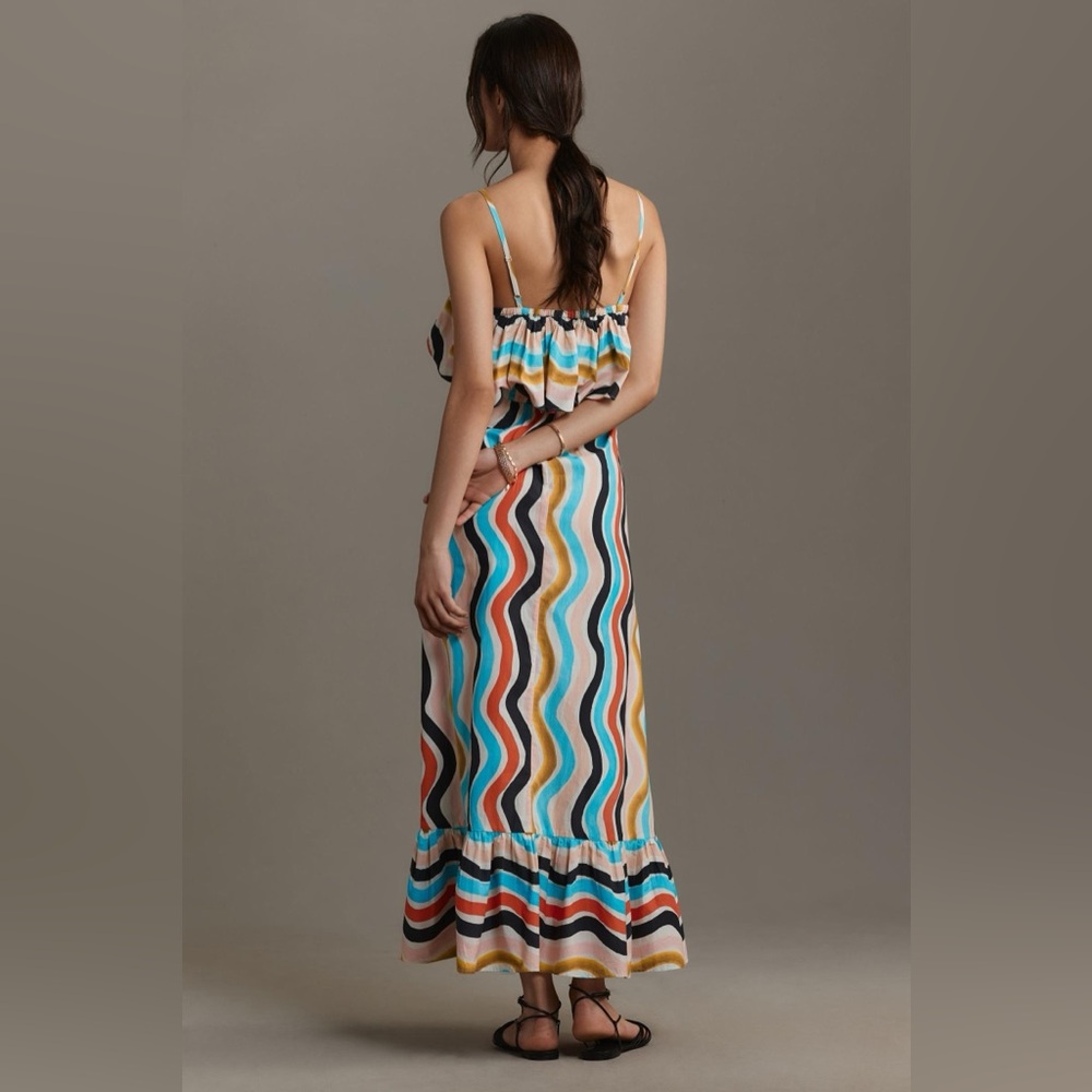 Farm Rio Sleeveless Ruffle Maxi Dress NWT - Picture 2 of 8